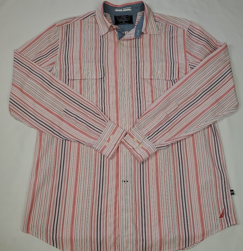 Nautica Men's Button Down Dress Shirt Size Medium